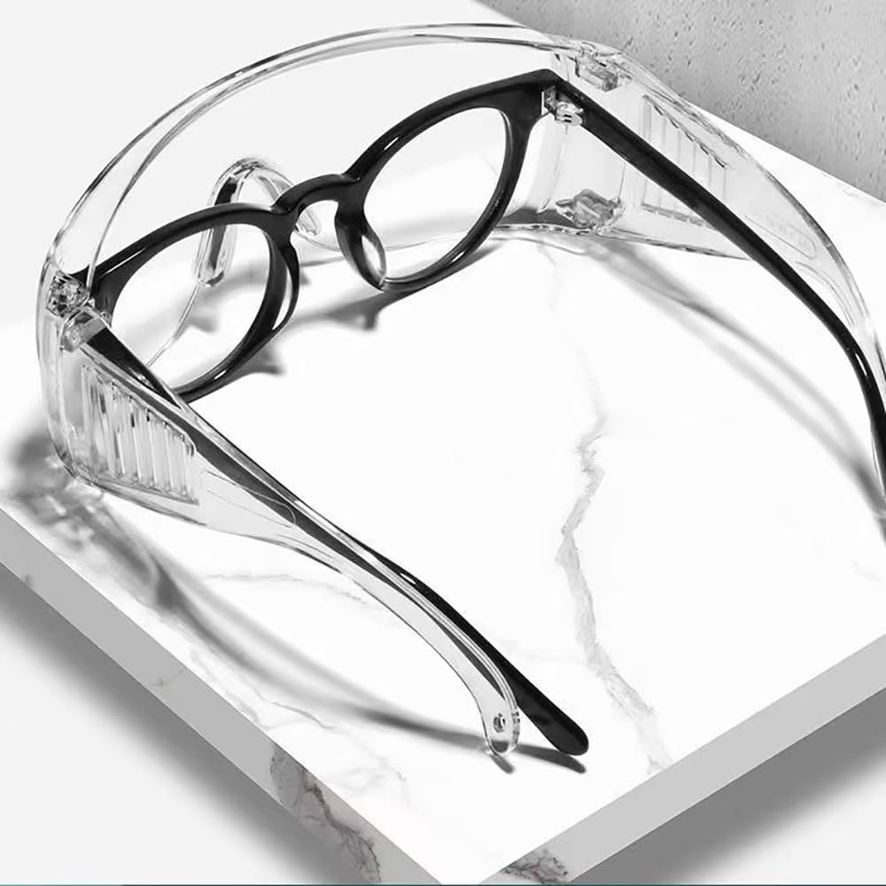 Clear Safety Glasses, Splash Proof Goggles with Anti Fog, Lab Protective Goggles, Lightweight Protective Eyewear Over Glasses