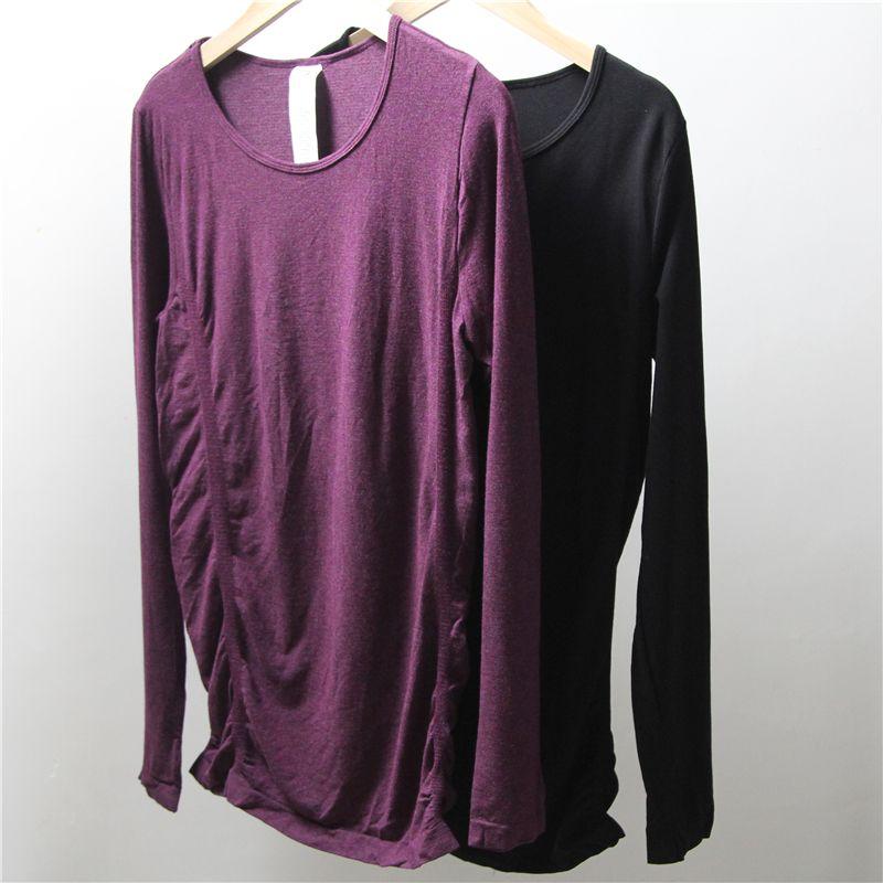 

Yoga Women s Loose Long-Sleeved Quick-Drying Stretch Workout Clothes Wine Red M