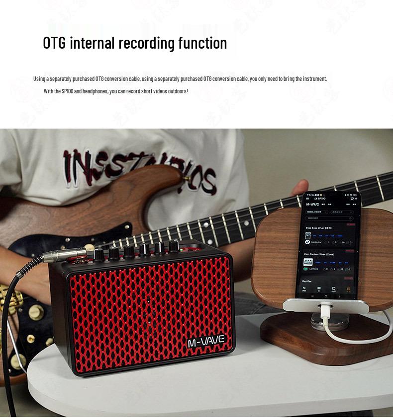 M-VAVE SP100 Bluetooth Portable Guitar Amplifier for Outdoor Performance & Recording