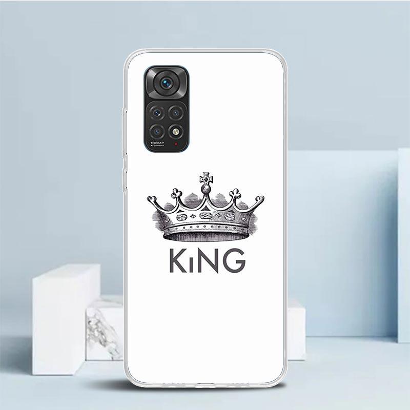 Lovers King Queen Phone Case For Xiaomi Redmi Note 15 14 14S 13 12S 12 Pro Plus 11S 11 11T 11E 10S 10 + Soft TPU Back Cover Redm