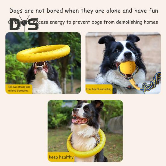 Hundleksak Flygande Diskar Anti-Bett Dragleksak Träningsring Hund Tuggleksak för Aggressiva Tuggare Interaktiv Hund Fånga Och Hämta Leksak för Hundar 15-65 lbs