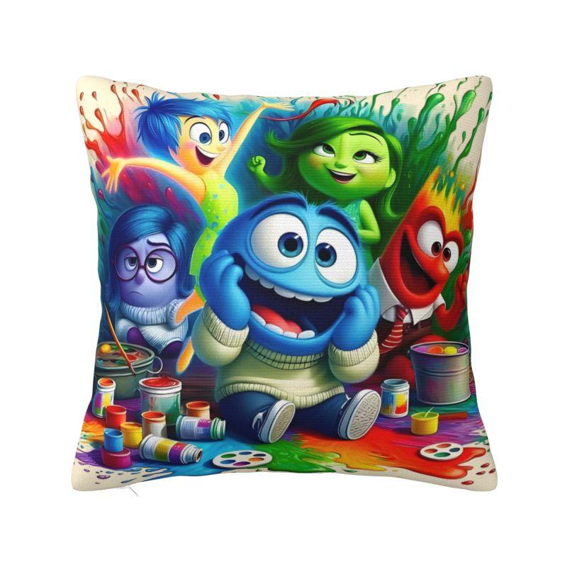 Benutzerdefinierte Cartoon Inside Out Anime Kissenbezug 45x45cm Dekor Zuhause Mode Kawaii Disney Film Kissen für Sofa Quadratischer Kissenbezug