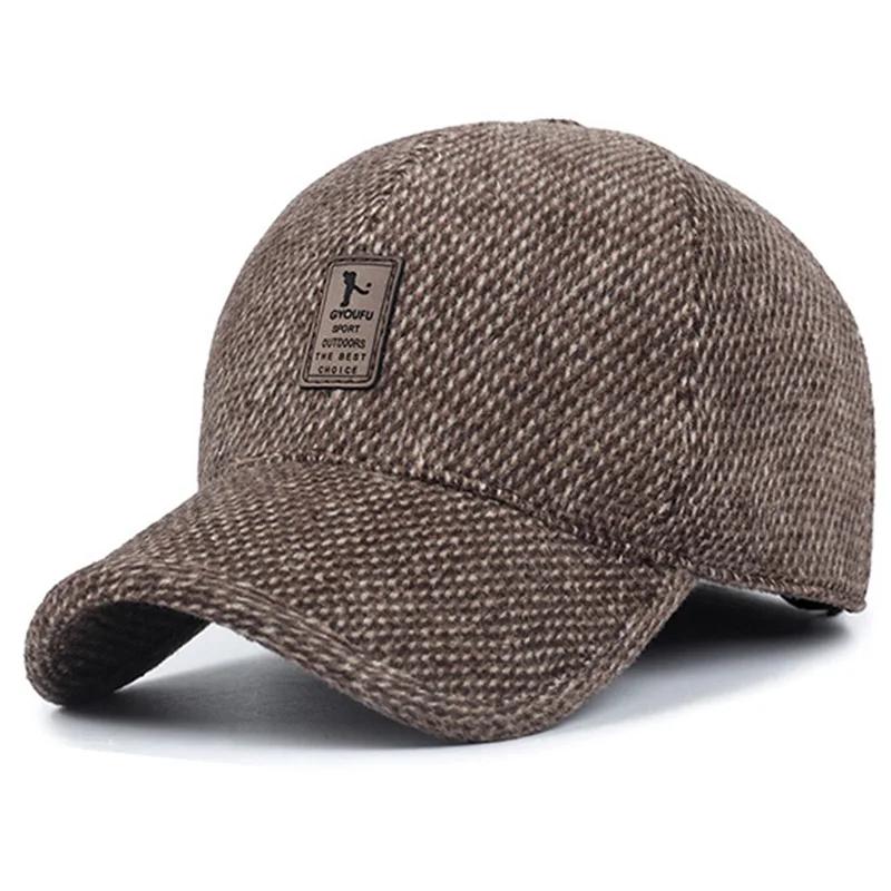 Unisex Letter Label Baseball Caps Winter Thicken Warm Hats Outdoor Adjustable Casual Hats Hip Hop Caps