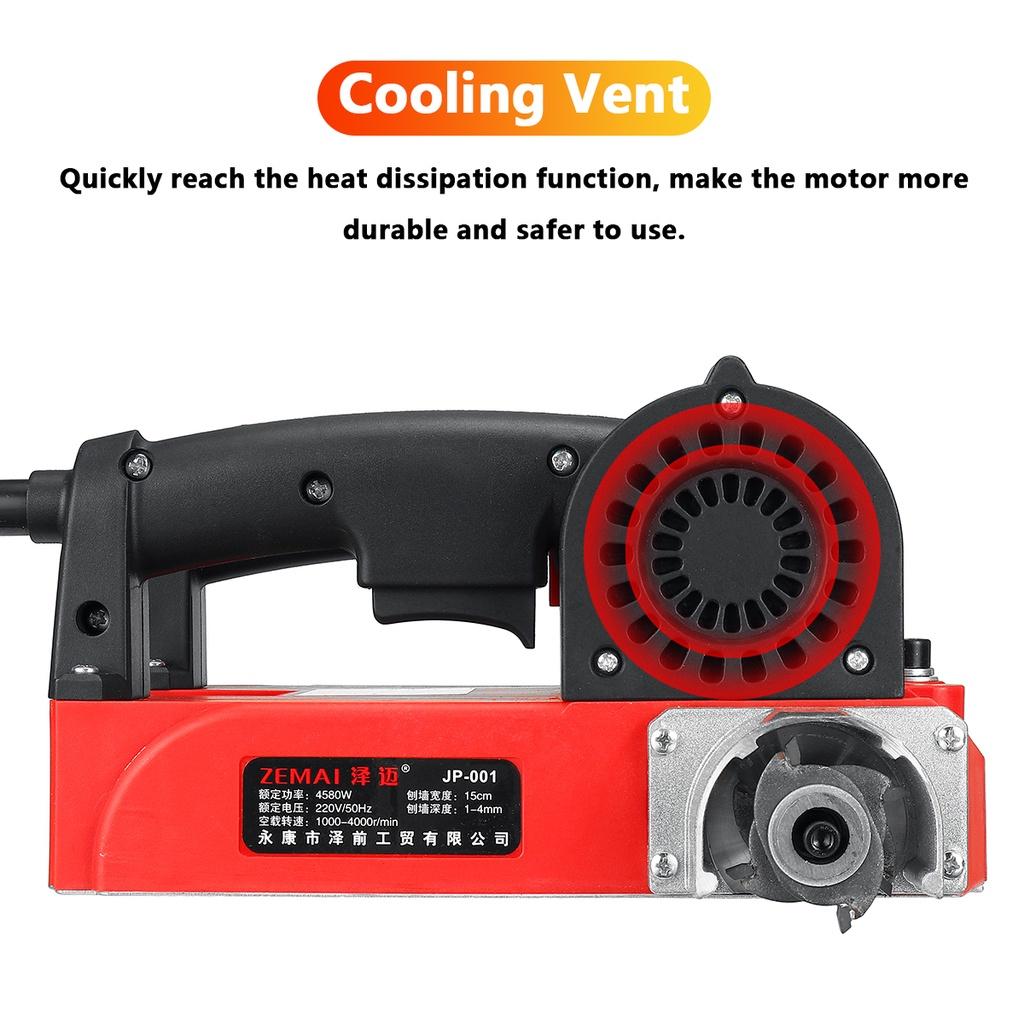 2680W 220V Electric Wall Planer Variable Speed Hand Held Power Tool Wood Cutting High Efficiency Planer Plane Wide Pure Copper Motor