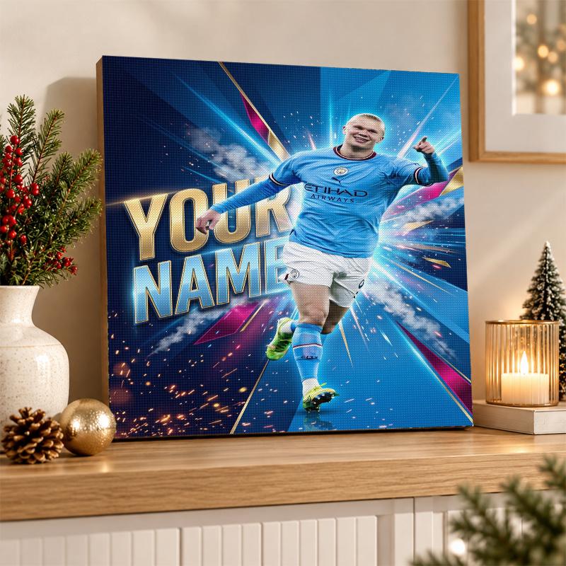 Erling Haaland Custom Name Text 5D Diamond Painting Kit DIY Full Drill Diamond Art Decoration
