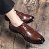 Fashion Classic Brand Men's Leather Casual Shoes Lace Up British Style Brown Men's Business Shoes Soft Soled Brogue Shoes Anti Slip