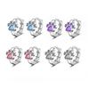 Cute Cat Paw Hoop Earrings Blue Cubic Zircon Casual Earrings For Girls