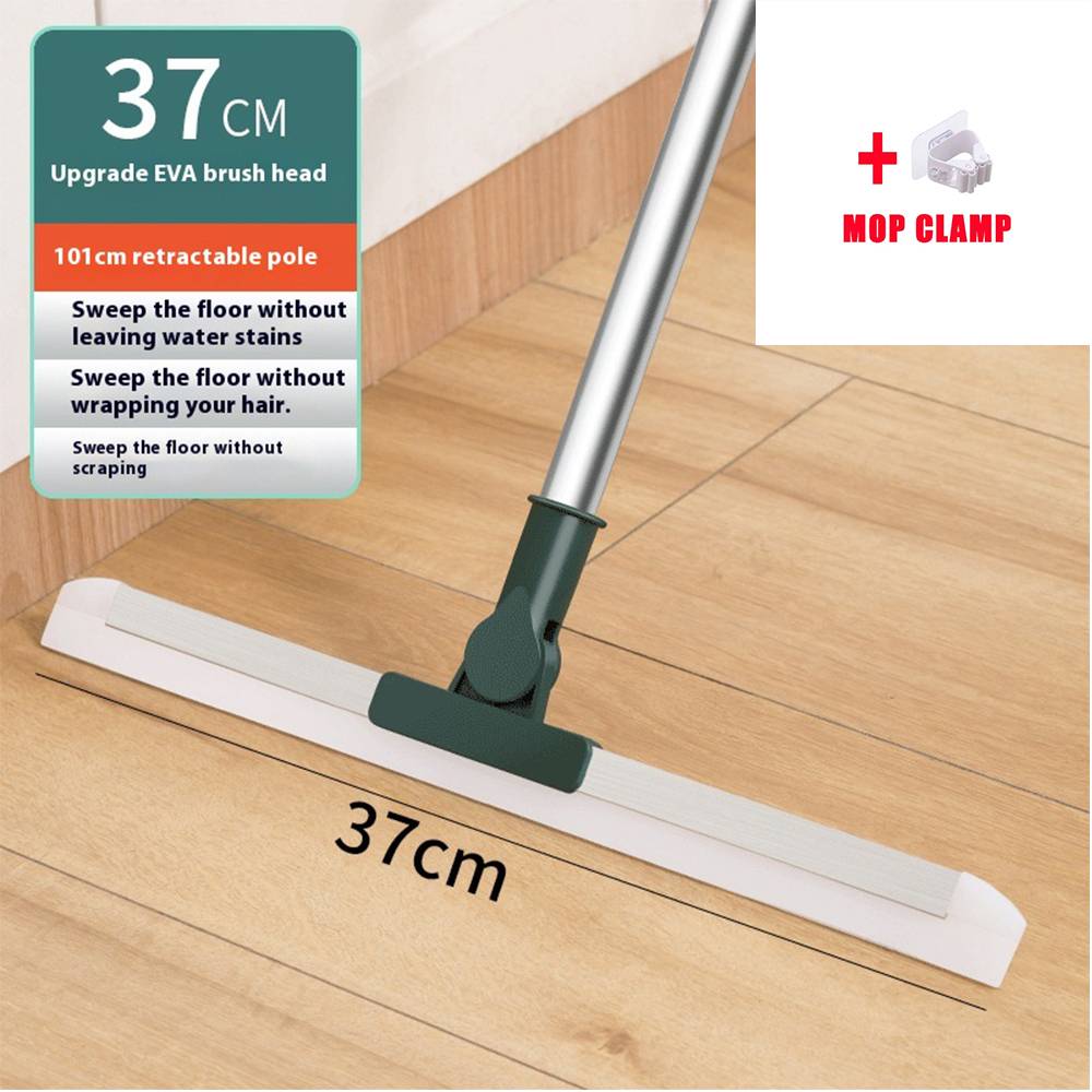 Large Floor Squeegee Broom Heavy Duty Scrubber for Kitchen Pool Tiles Garages Windows Pet Hair Removal Cleaning Corner Sweeping