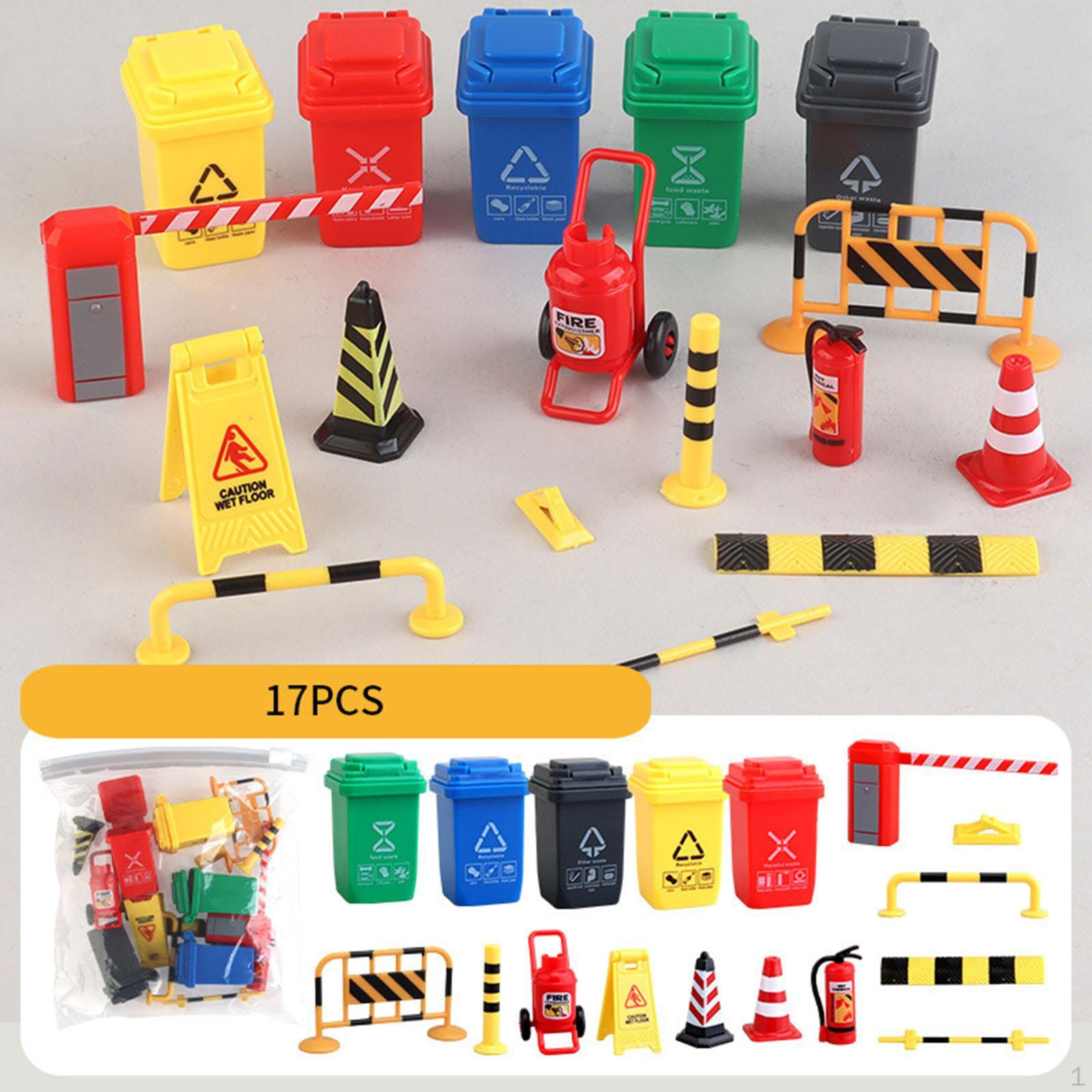 

Мини-игрушки с дорожными знаками Миниатюрная модель Предупреждающий знак для предотвращения столкновений 17Pcs