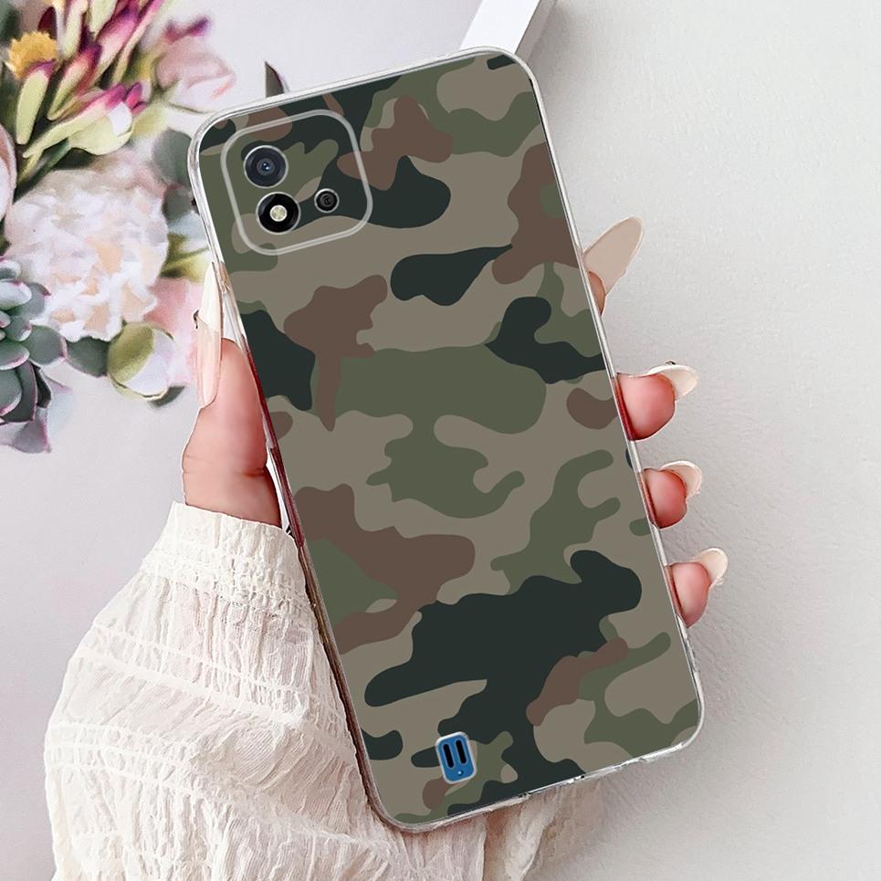 Cool Style Tiger Dragon Pattern Phone Case For Realme C11 2021 2020 C12 C15 Clear Soft Silicone TPU Back Cover RMX3231 Coques