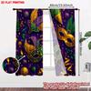2D Flat Printing 2pcs Curtain Drapes Mardi Gras Festive Masks Digital Printed Polyester Drapes Family Party Decoration Perfect