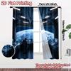2pcs, 2D FLAT PRINTING Curtains (Without Rod) SpaceBridge Modern Contemporary Curtains Semi-Sheer Curtains Holiday Decorative