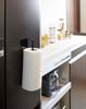 Yamazaki Magnetic Kitchen Paper Holder, Black, Approx. W6 X D5.2 X H24.5cm, Tower Series, Can Be Installed Vertically or Horizontally, Kitchen Paper