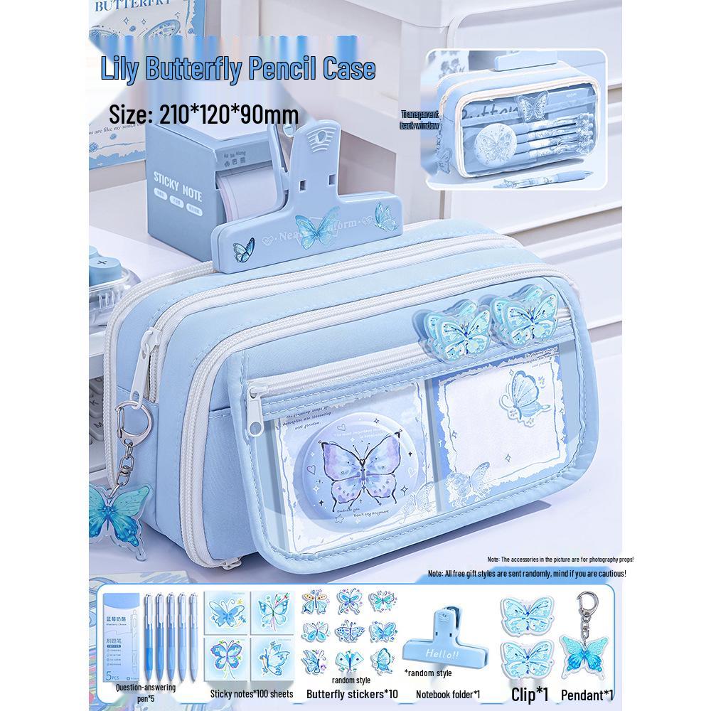 13-Layer Large Capacity Butterfly Pencil Case - 2026 Popular Student Gift Stationery Set