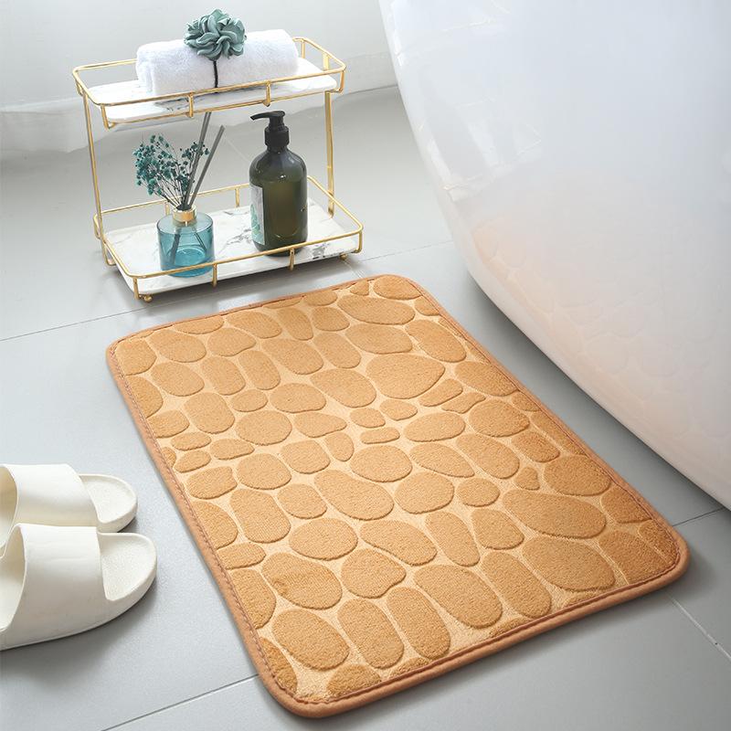 Toilet Floor Mat, Bathroom Door Absorbent Foot Mat, Toilet Quick-Drying Non-Slip Carpet, Coral Fleece, Bathroom Door Mat
