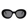 Celine Full Frame Design Oval Sunglasses Men Sunglasses Black CL40312U.