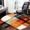 1pc Orange Black White Chair Carpet for Office, Round Polyester Mat, Indoor Decor for Office, Easycare Fabric, Washable Non-slip Area Carpet