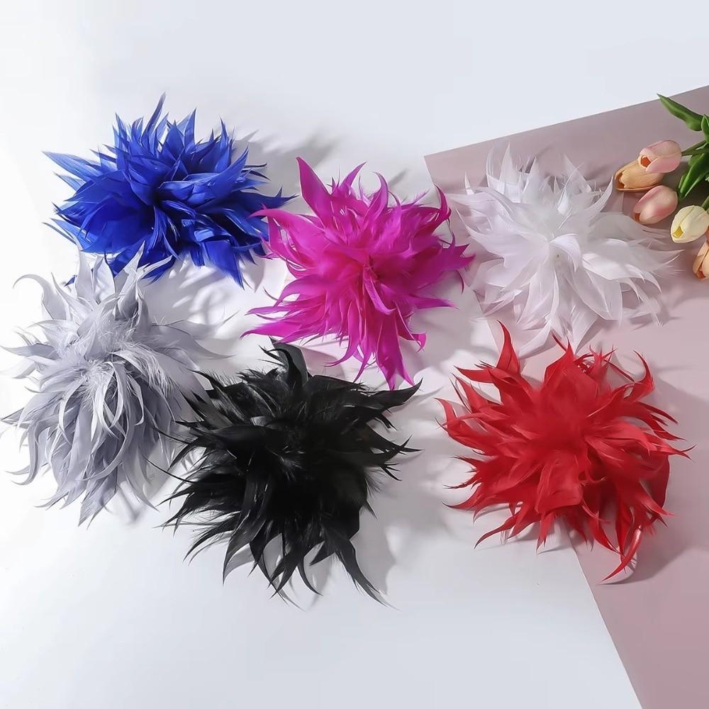 Feather Artificial Flower Brooch 18-20cm Large Feather Corsage Brooches Hair Accessories