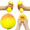 Yellow Peach Squishy Stress Ball for Adults and Kids, Soft Stretchy Fruit Squeeze Toy for Anxiety Relief