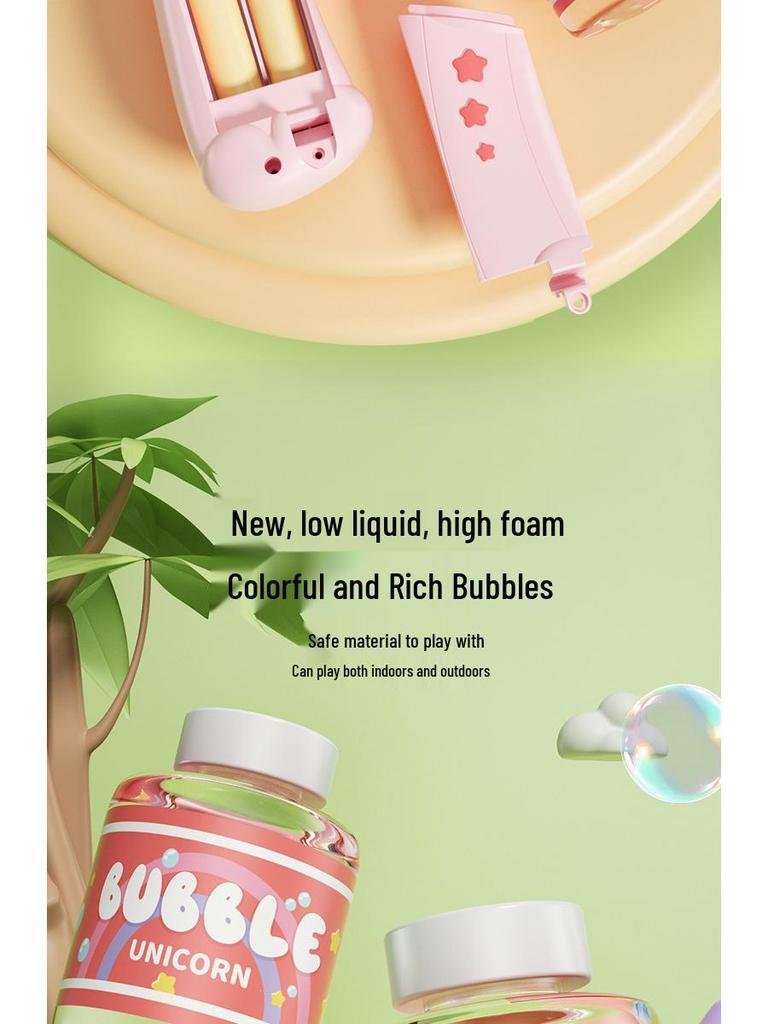 Rechargeable Cartoon Space Rabbit Bubble Gun - Leak-Free Handheld Automatic Bubble Machine