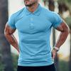 Men's Plain Short-sleeved Polo Shirt: a Casual Button-down Collared T-shirt