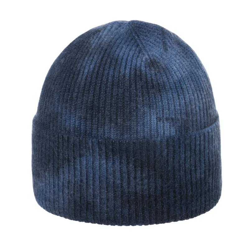 Cross-border Tie-dye Wool Hat European and American Versatile Landlord Hat Male Hip-hop Tide Knitting Gradual Change Melon Fur Hat Tide Brand Cold Hat
