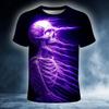 Summer Skull Optical Illusion 3D Print T-Shirts Streetwear Men Casual Oversized O-Neck Short Sleeved T Shirt Tees Tops Clothing