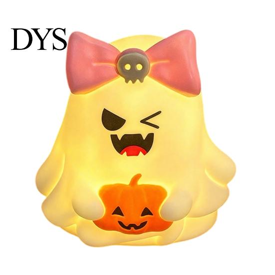 Battery Operated Table Lamp Cute Halloween Ghost/Pumpkin LED Night Light for Desktop Decoration, Ornament Nursery with Warm Glow Home Party Decor