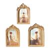 Elegant Arched Top Resins Photo Frame with Antique Design European Golden Picture Frame for Wall Hanging or Tabletop
