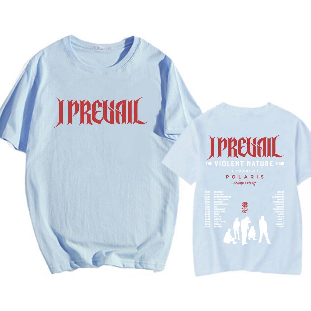 

I Prevail VIOLENT NATURE Tour 2026 T-shirt Unisex Streetwear Cotton Short Sleeve Loose Tshirts Punk Band Fashion Tees M