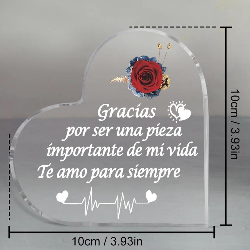 2D Flat Spanish I Love You Gifts Acrylic Desktop Decoration Plaque, Home Decor Plaque Hanging Wall Art Decorative Garden Decoration for Room Door Sign