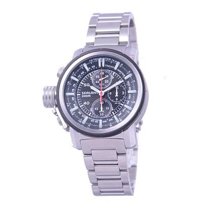 SEALANE Uomo SE56-MBK (SE56 Series Quartz Uomo Sole Fiamma) Orologio rotondo in argento inossidabile