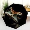 Frog pattern, automatic folding umbrella, portable and foldable design, 8 ribs, a Christmas or birthday gift.