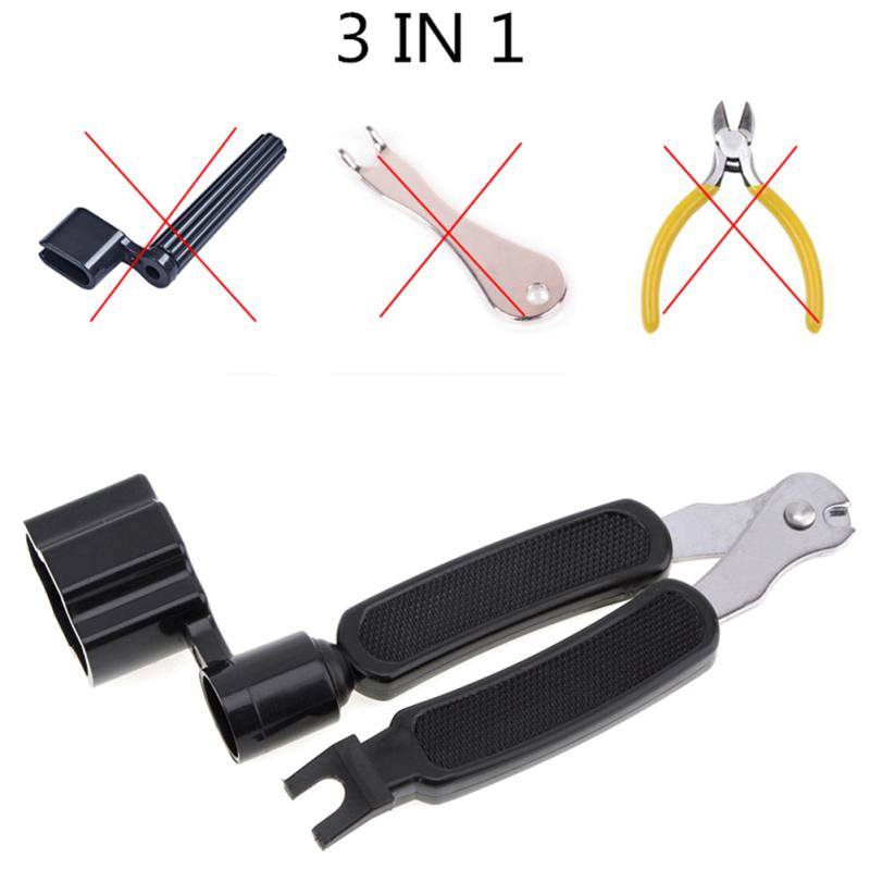 3 In 1 Multifunction Guitar Accessories Guitar Peg String Winder + String Pin Puller + String Cutter
