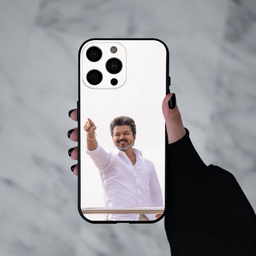 T-ThalaPathy Actor V-Vijay-Y  Phone Case For iPhone 17pro, 16,15,14,13,12,11 X XR Plus,Others Soft Black Cover