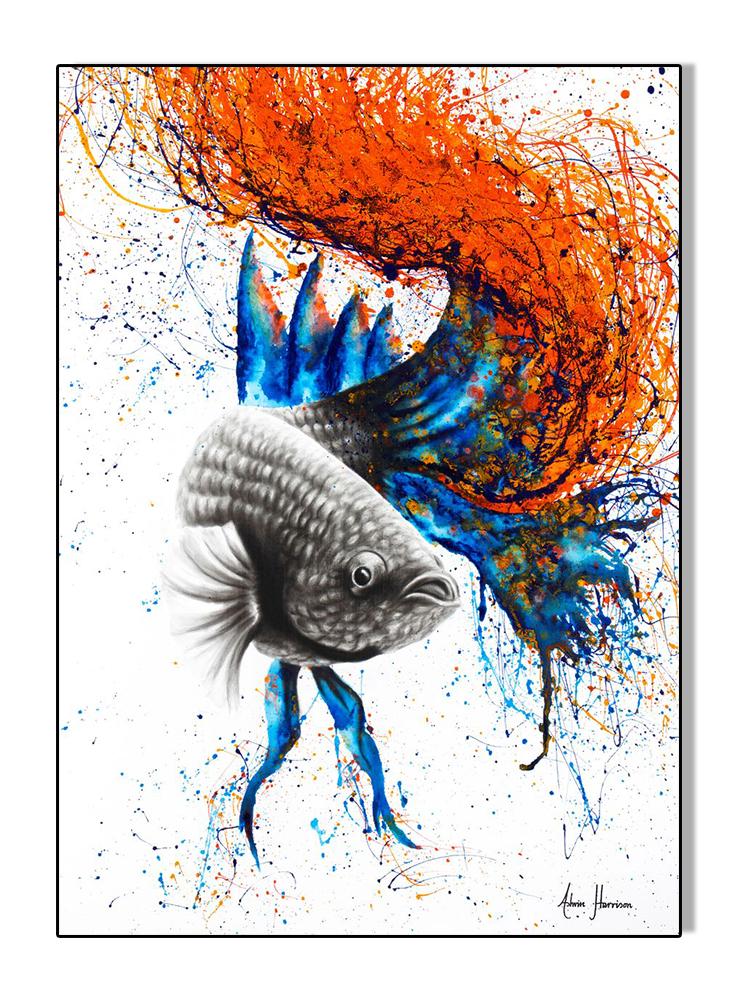 Abstract Ocean Animals Posters Canvas Painting Dancing Marlin Dolphin Fish Wall Picture Minimalist Print Livinig Room Home Decor