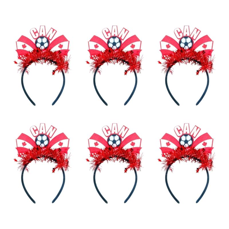 Pack Of 6pcs 2026 Soccer Event Flag Headbands For Fan With Elastic Design Creative Multiple Country Theme Headdress