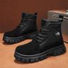 Men's Waterproof Leather & Fur Snow Boots - Non-Slip, Warm High-Top Workwear Martin Boots