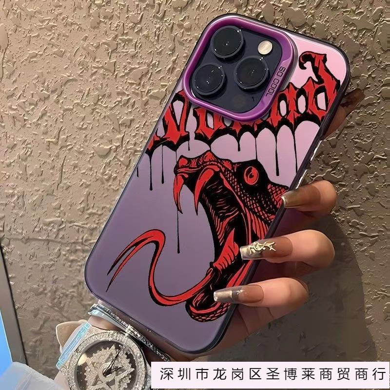 The new English snakehead is suitable for iphone16 mobile phone case Apple 15promax/14 anti-drop 13pro12 Europe and America