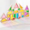 Children's Wooden & Acrylic Translucent Rainbow Building Blocks - Creative Educational Toys for Early Learning