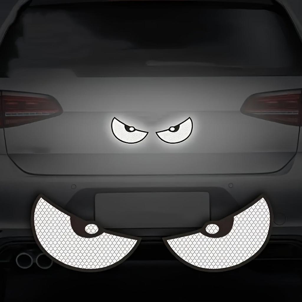 1 Paar Motorfiets Auto Duivels Oog Reflecterende Stickers Voor Achter Plakker Decoratieve Reflecterende Stickers Voertuig Decoratie