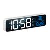 LED Digital Alarm Clock Wall/Table Electronic Clock with Temperature Snooze Date Weekday & Dual Alarms 40 Ringtones