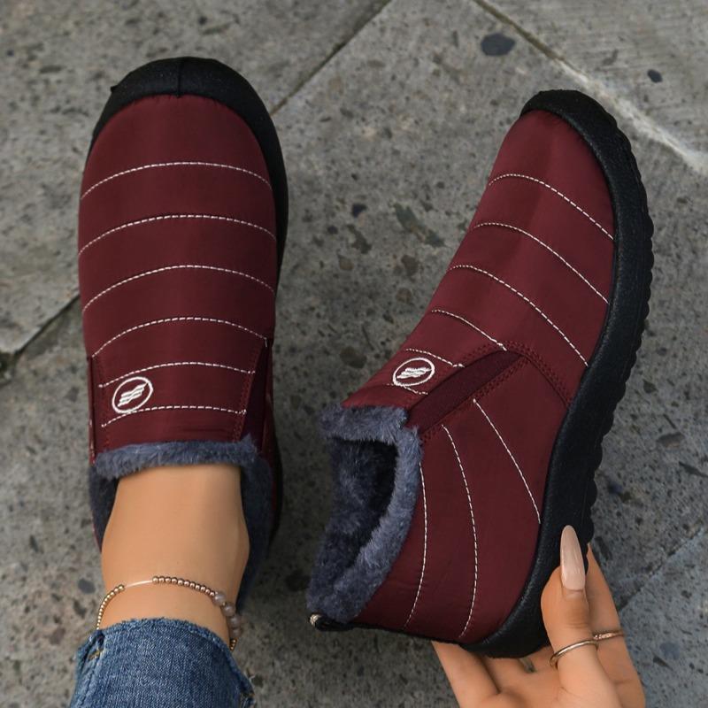 Women's Cotton Shoes, Large-sized Snow Boots, One-foot Fleece Cotton Boots, Cold-proof and Warm Women's Ankle Boots