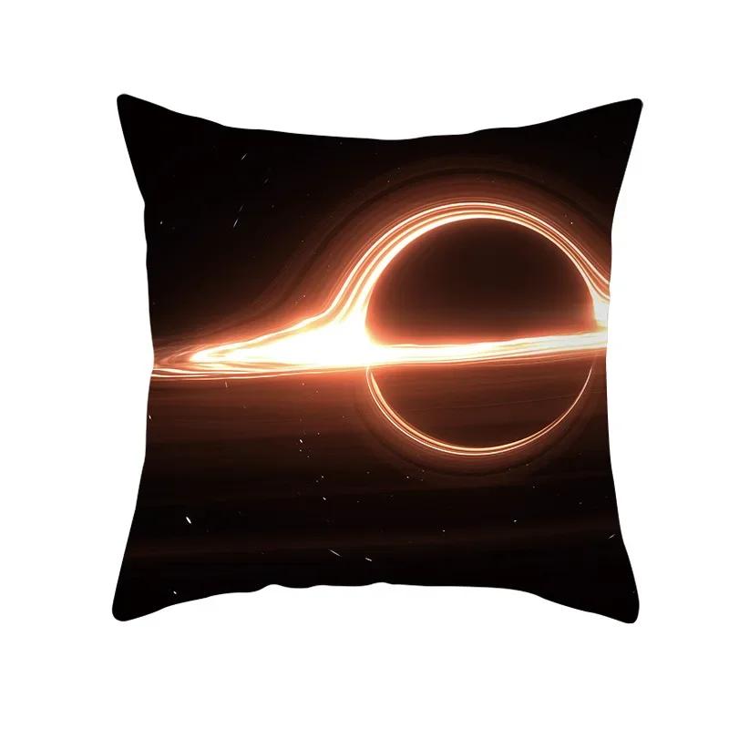 Space Science Fiction Black Hole Pattern Cushion Cover for Home Living Room Sofa Bedroom Decorative Pillowcase