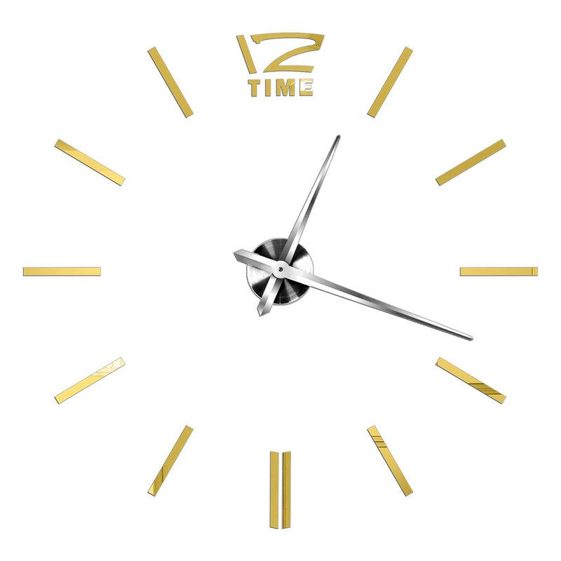 DIY velké číslo nástěnné hodiny 3D zrcadlová nálepka Moderní domácí kancelářský dekor Art Decal