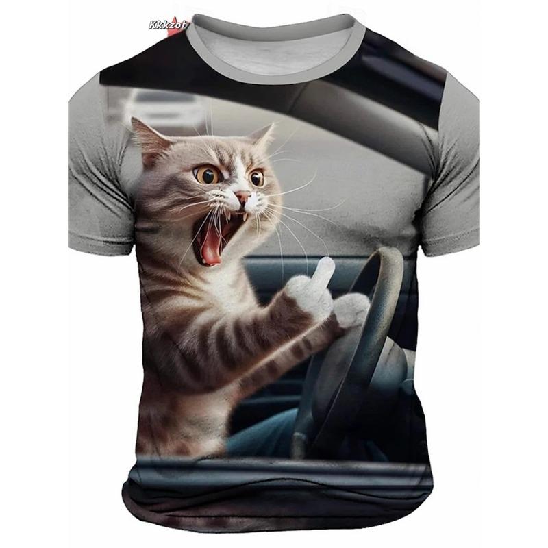 Men's 3D Print T-Shirt with 3D Design, Round Neck, Short Sleeve, Loose Fit, Plus Size, Summer Men's Wear