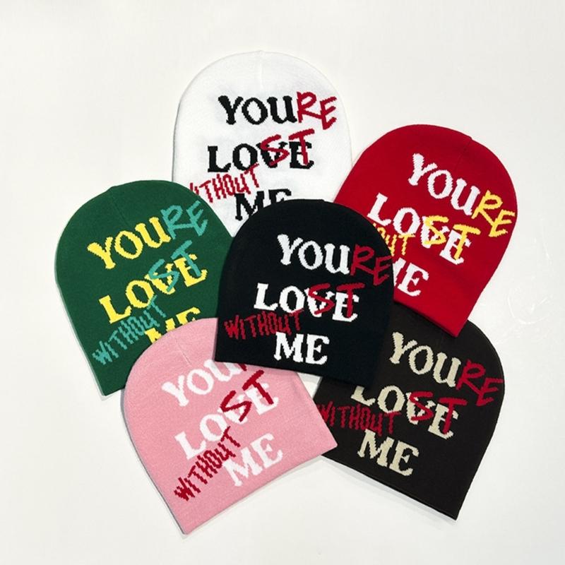 Winter Knitted Hat for Teen Windproof Hat with Jacquard Letter Skiing Riding Hat