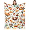 1pc Pack, Thanksgiving And Harvest Festival, Soft Flannel Blanket with Cute Cartoon Prints, Perfect for The Living Room, Bedroom, Sofa, Suitable for A