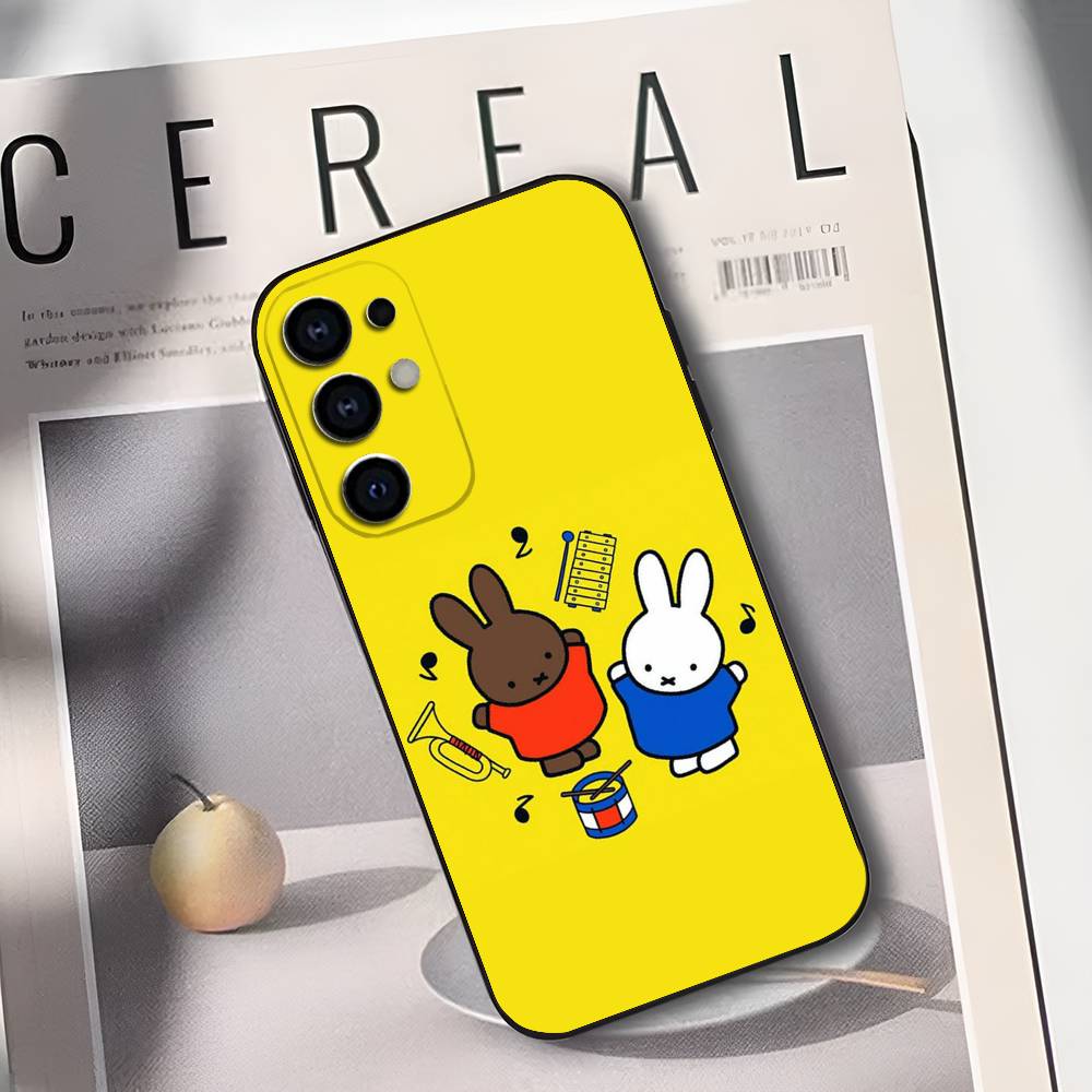 Mi-ffi-es Cartoon Rabbit Phone Case Silicone Soft For Samsung S25,S24,S21,S22,S23,S30,Ultra,S20,Plus,Fe,Lite