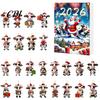 Portable Hanging Decorations for Home Car Christmas Cow Ornament Advent Calendar 2026, 24 Days 2D Acrylic Pendant Cute Shaped Tree Ornaments Countdown